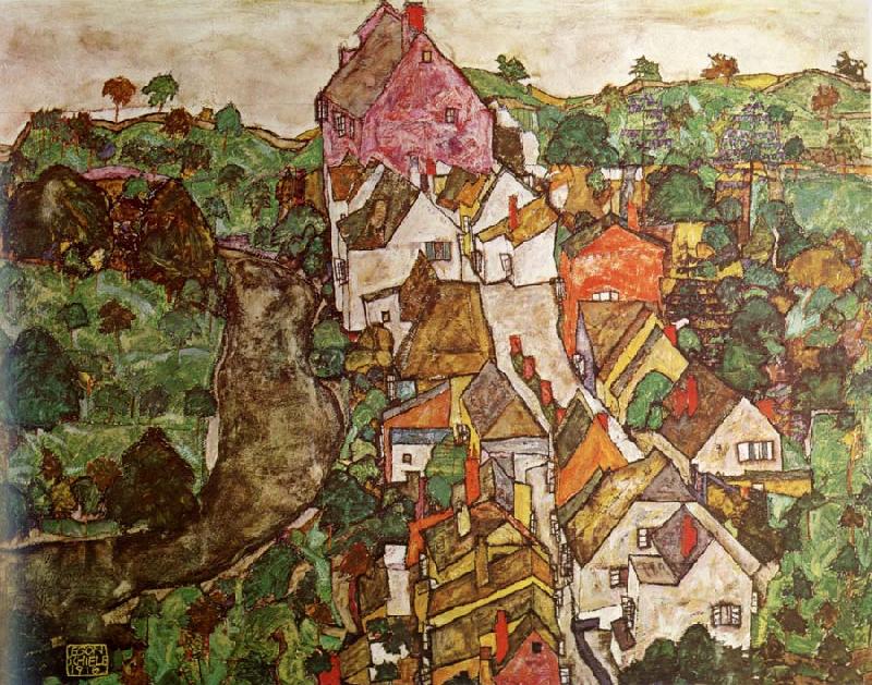 Egon Schiele Landscape at Krumau china oil painting image